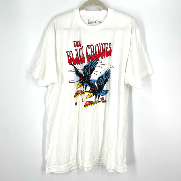 The Black Crowes Flying Crows Band Tee White Size Medium NWOT - Picture 1 of 6